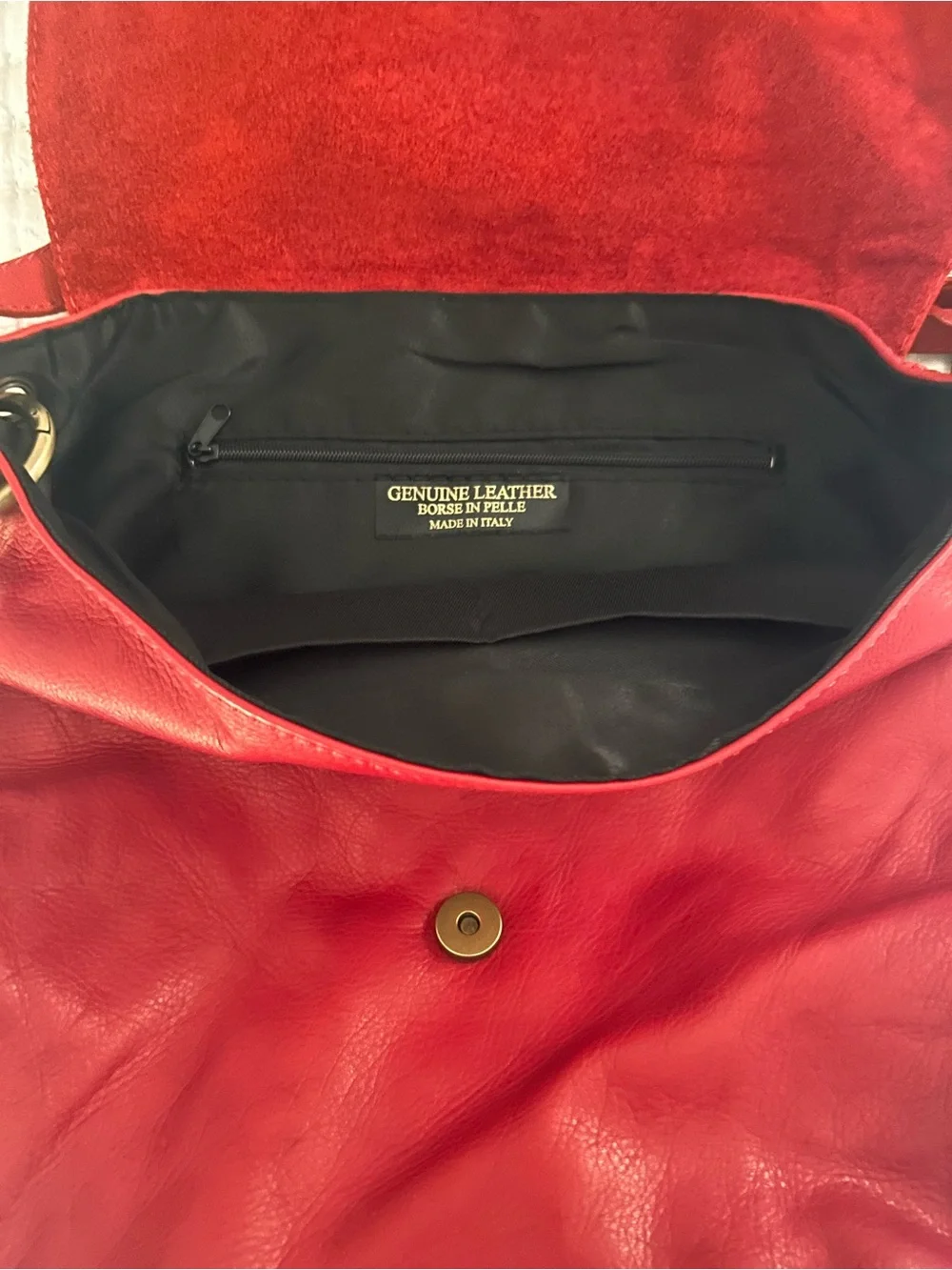 Red Leather Hobo Crossbody Shoulder Bag - Sleek Everyday Style